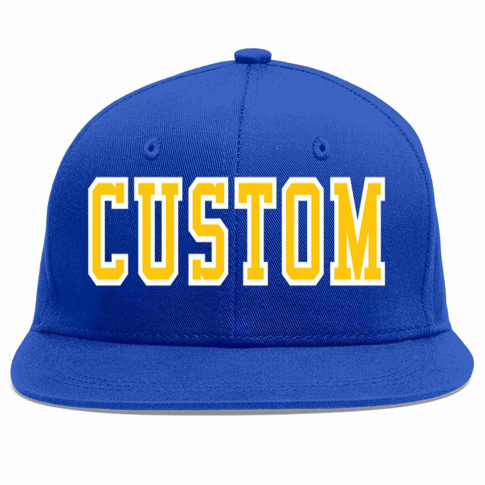 Casquette de baseball sport décontractée Royal Gold-White personnalisée