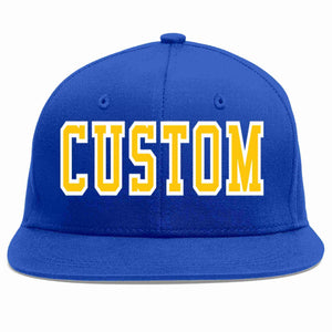 Custom Royal Gold-White Casual Sport Baseball Cap