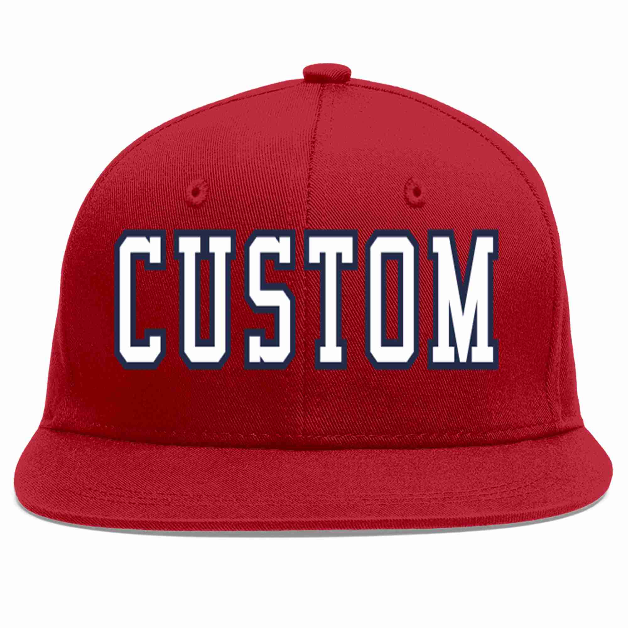 Custom Red White-Navy Casual Sport Baseball Cap