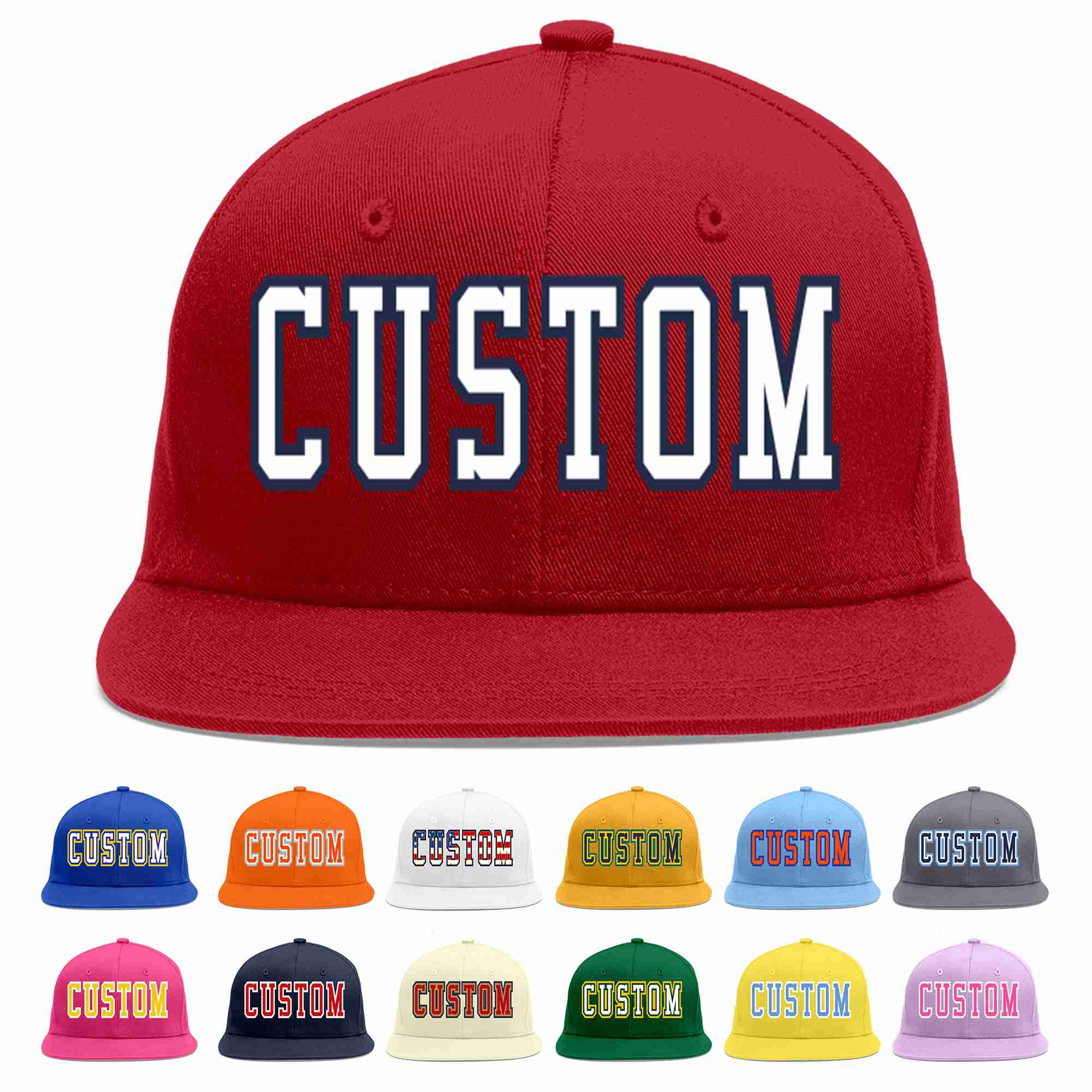 Casquette de baseball sport décontractée rouge blanc-marine personnalisée