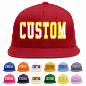 Casquette de baseball sport décontractée rouge blanc-or personnalisée