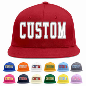 Custom Red White-Gray Casual Sport Baseball Cap