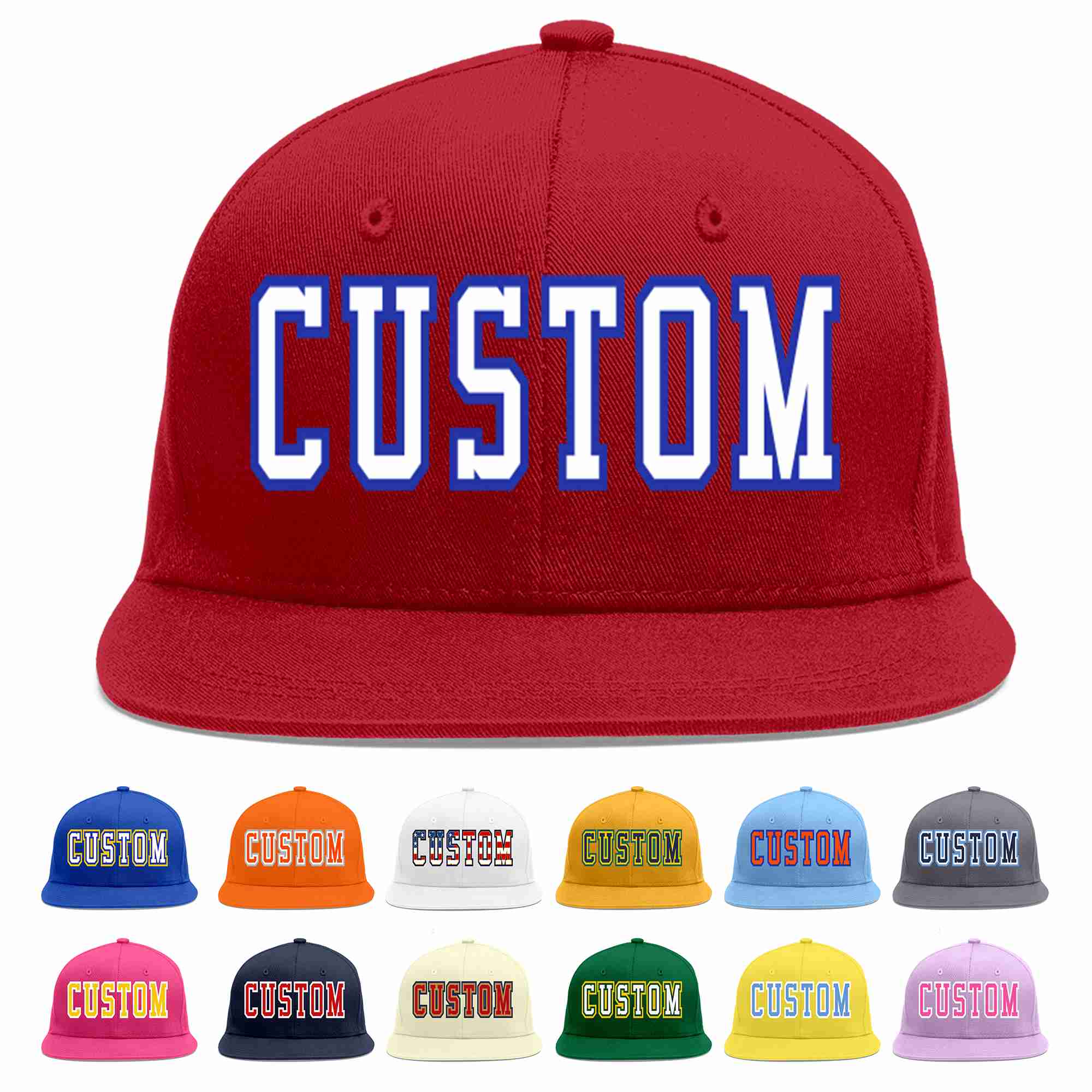 Custom Red White-Royal Casual Sport Baseball Cap