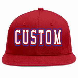 Custom Red White-Red Casual Sport Baseball Cap