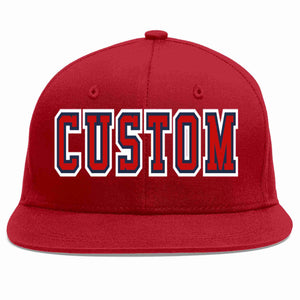 Custom Red Red-Navy Casual Sport Baseball Cap