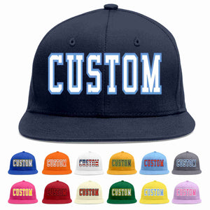 Custom Navy White-Light Blue Casual Sport Baseball Cap