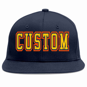 Custom Navy Gold-Navy Casual Sport Baseball Cap