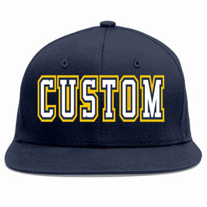 Custom Navy White-Navy Casual Sport Baseball Cap