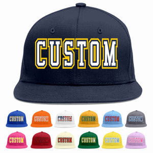 Custom Navy White-Navy Casual Sport Baseball Cap