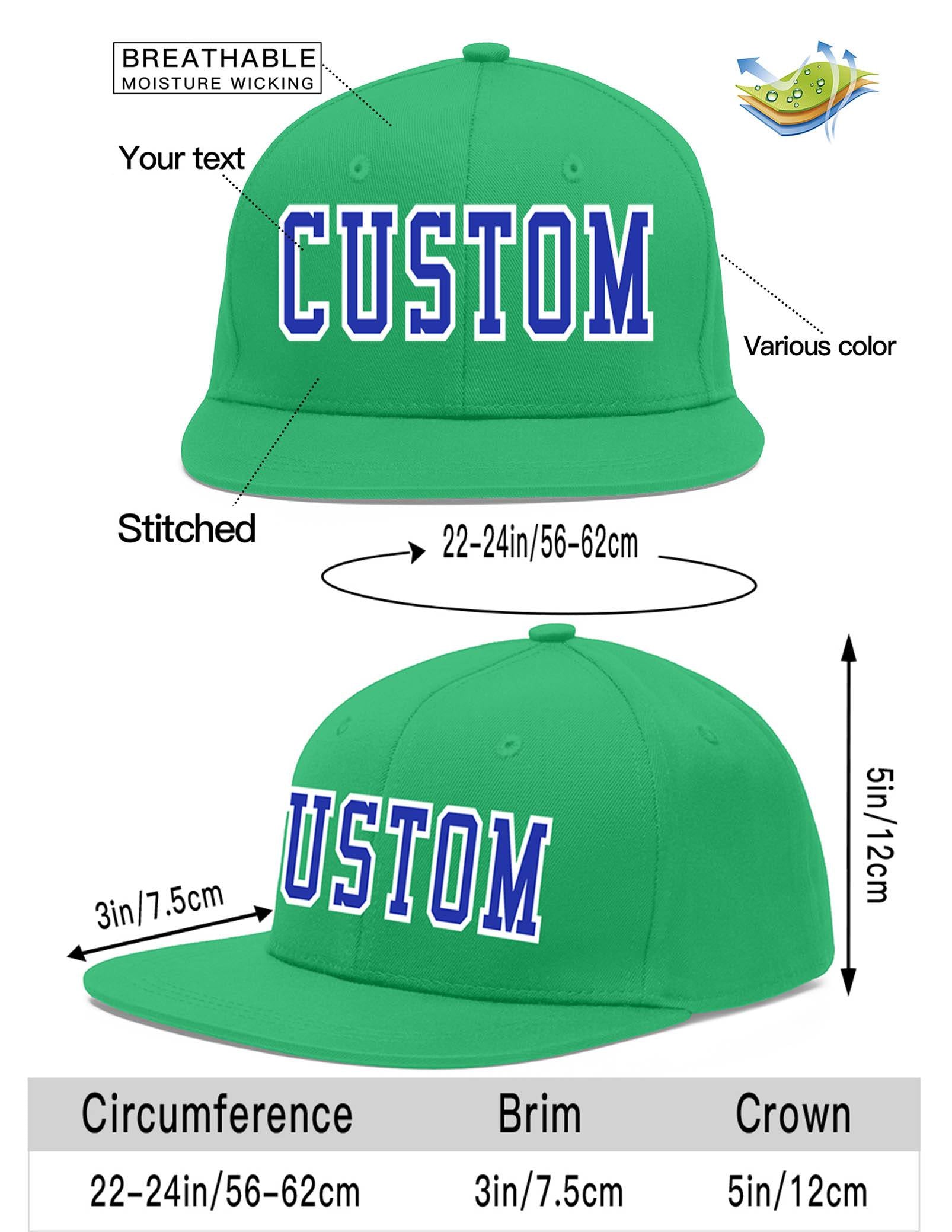 Custom Teal Royal-White Flat Eaves Sport Baseball Cap