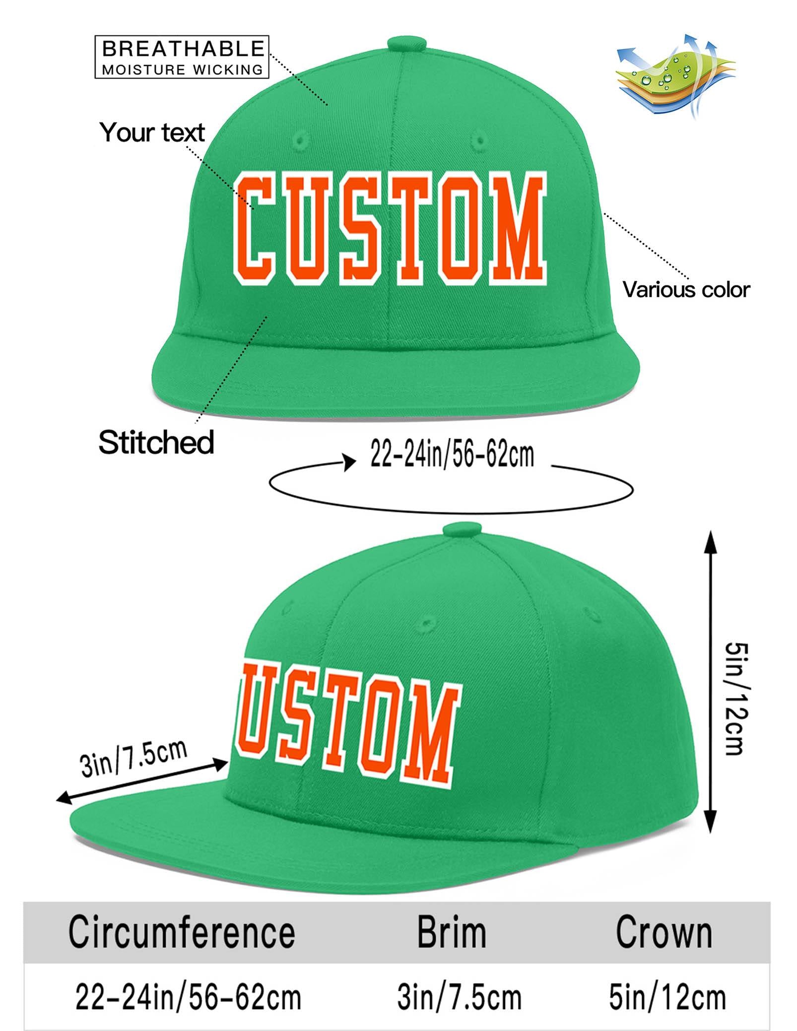 Custom Teal Orange-White Flat Eaves Sport Baseball Cap