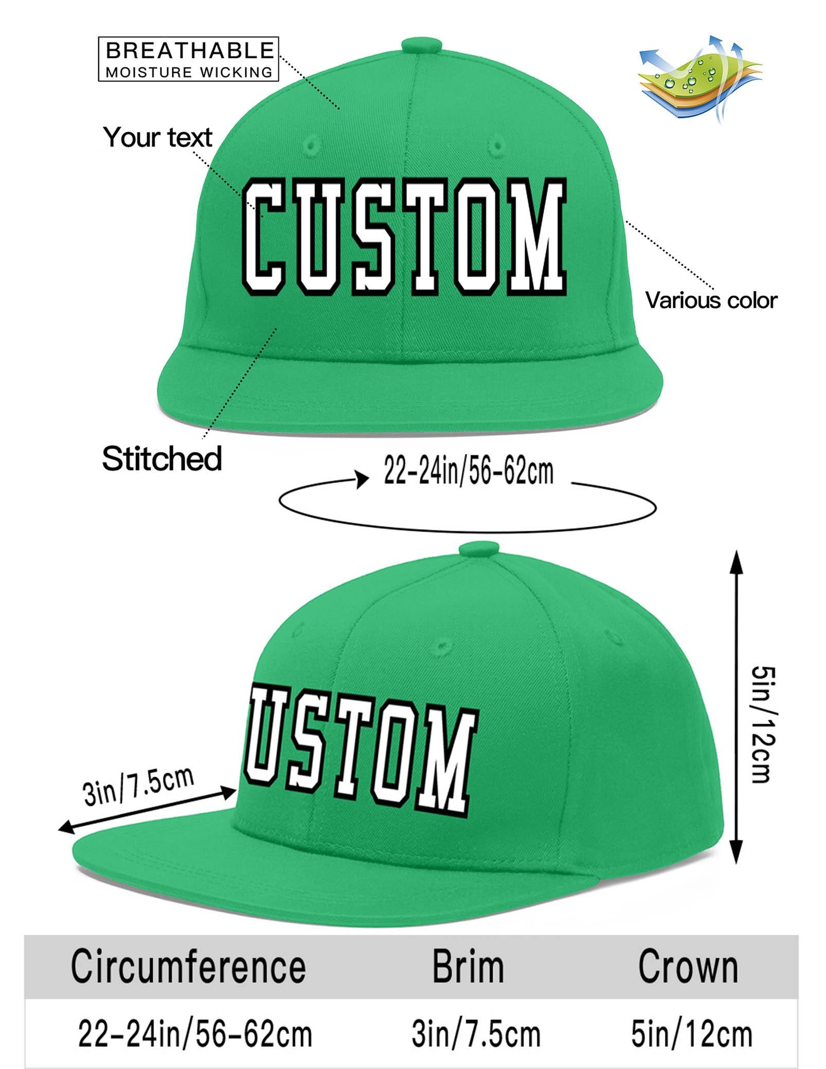 Custom Teal White-Black Flat Eaves Sport Baseball Cap