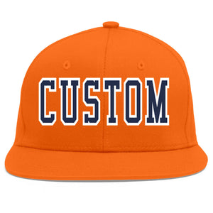 Casquette de baseball sport personnalisée orange marine-blanc