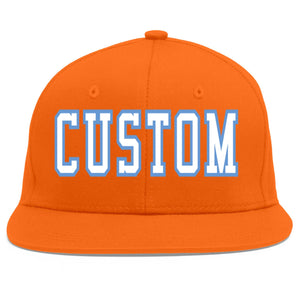 Casquette de baseball sport personnalisée orange blanc-bleu clair