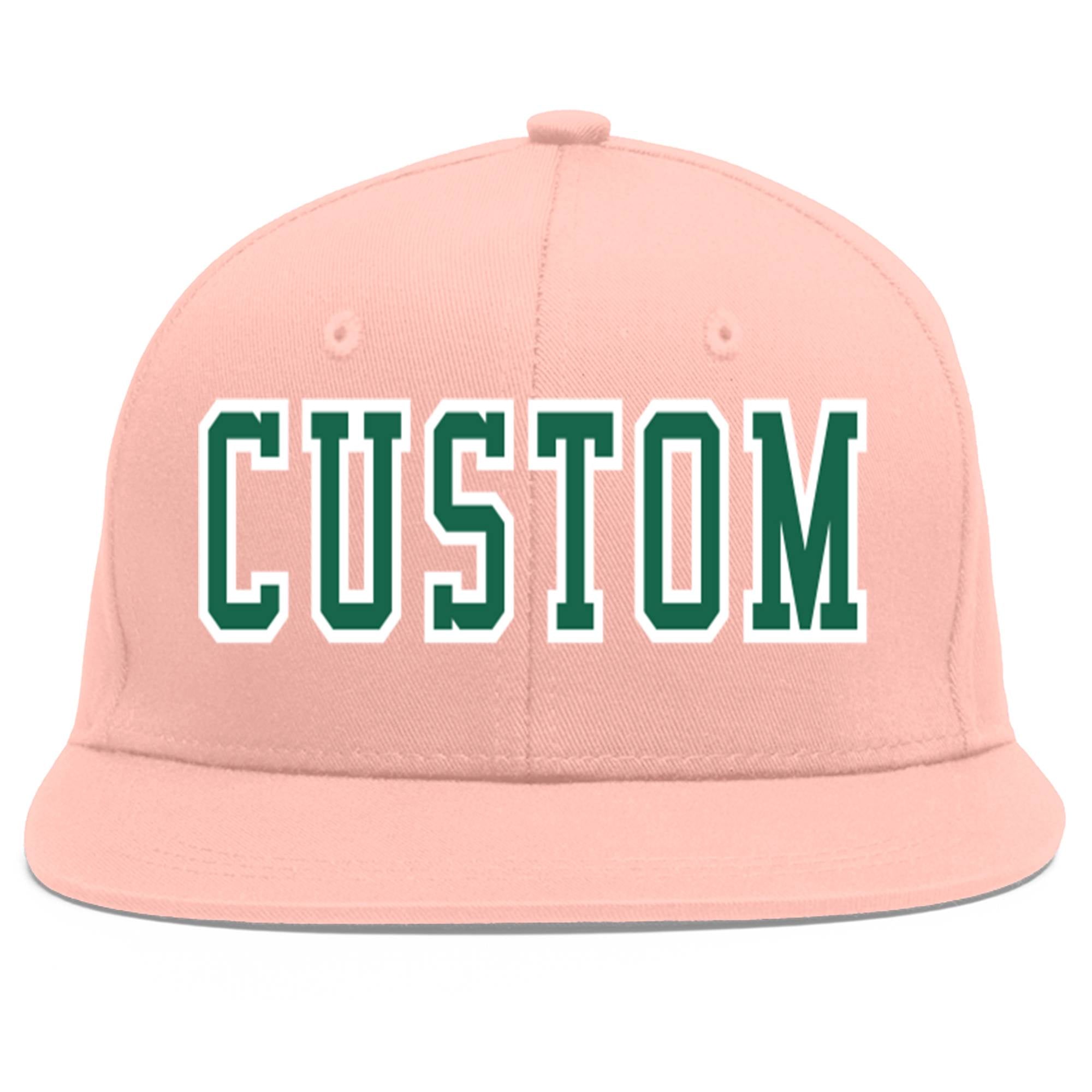 Casquette de baseball personnalisée rose Kelly vert-blanc plat Eaves Sport