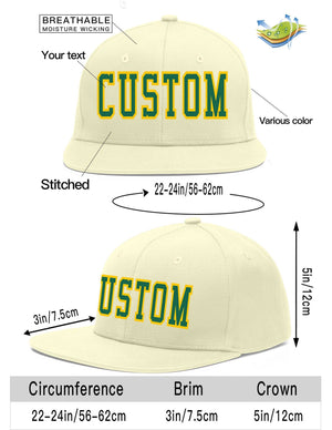 Casquette de baseball personnalisée Kelly Green-Gold Flat Eaves Sport