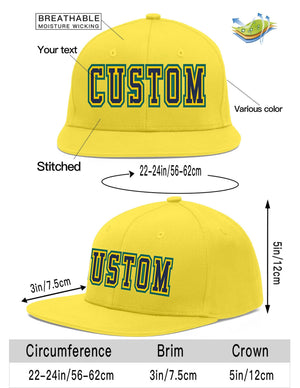 Custom Light Gold Navy-Gold Flat Eaves Sport Baseball Cap