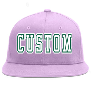 Casquette de baseball sport personnalisée violet clair blanc-vert Kelly