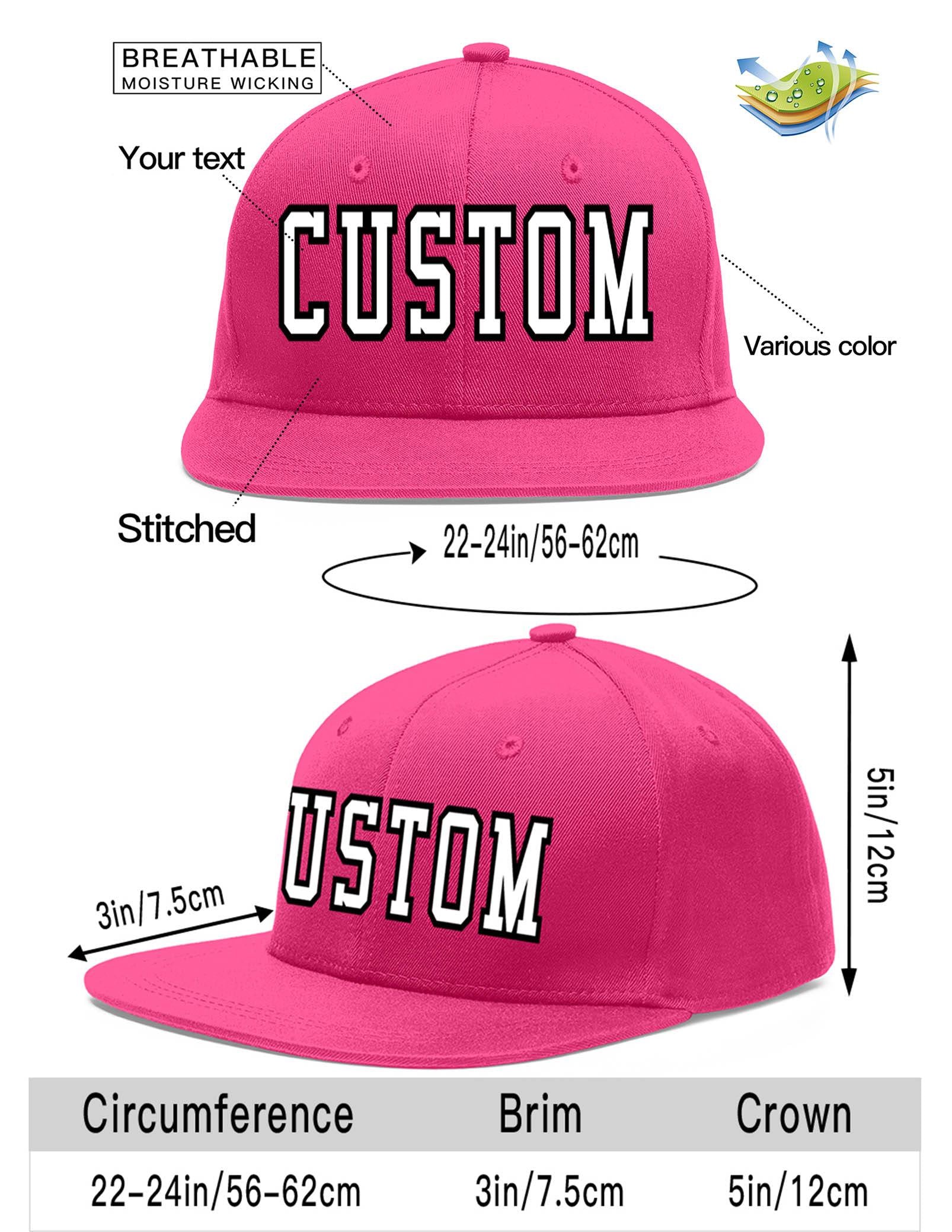 Custom Rose Red White-Black Flat Eaves Sport Baseball Cap