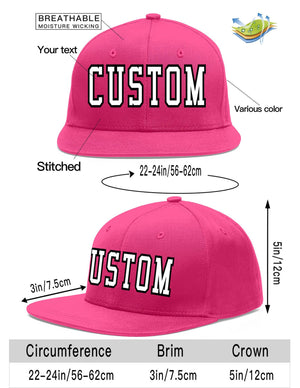 Custom Rose Red White-Black Flat Eaves Sport Baseball Cap