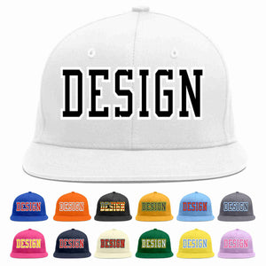 Custom White Black-White Flat Eaves Sport Baseball Cap Design for Men/Women/Youth