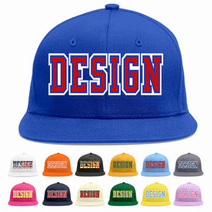 Custom Royal Red-Royal Flat Eaves Sport Baseball Cap Design for Men/Women/Youth