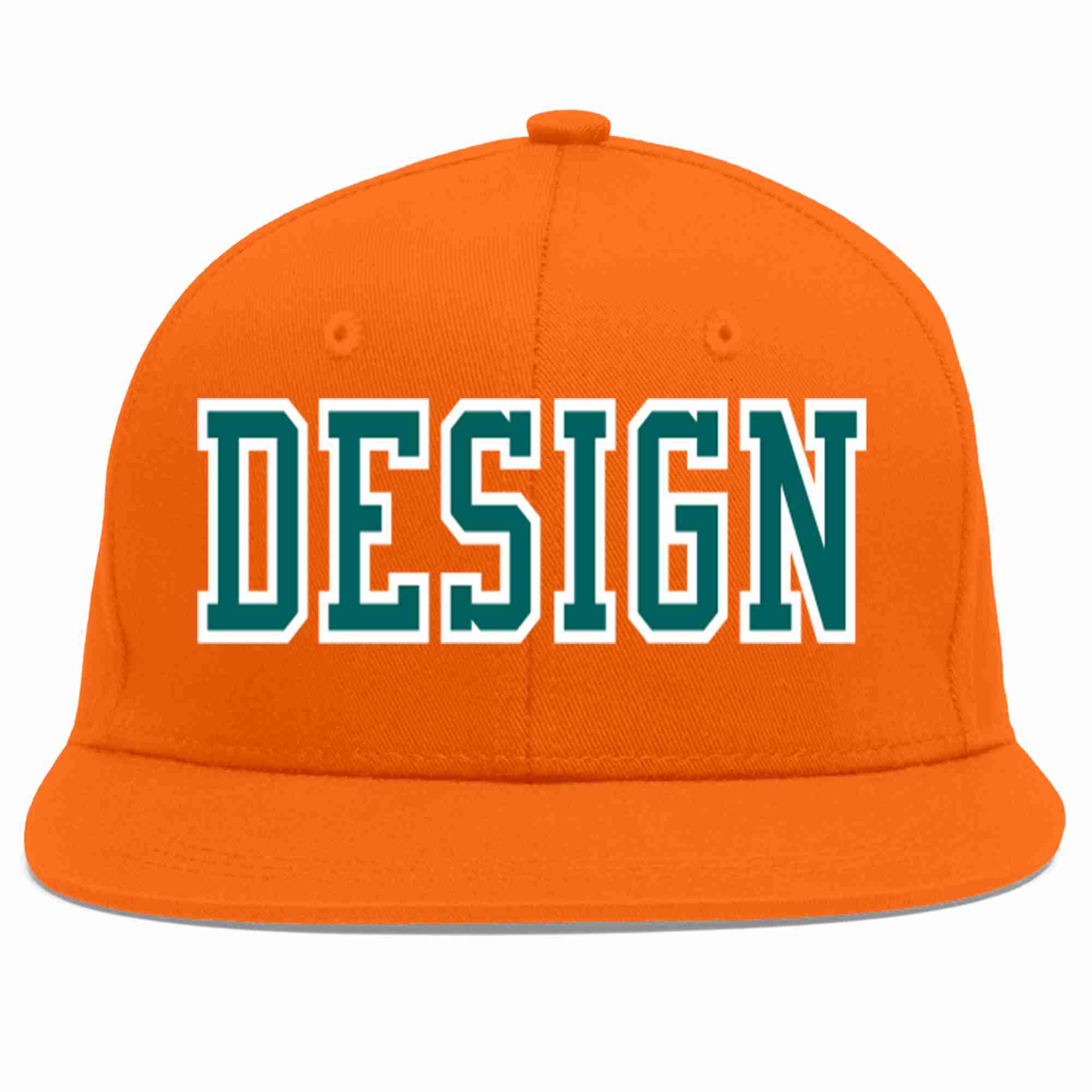 Conception personnalisée de casquette de baseball de sport à avant-toit plat orange aqua-blanc pour hommes/femmes/jeunes