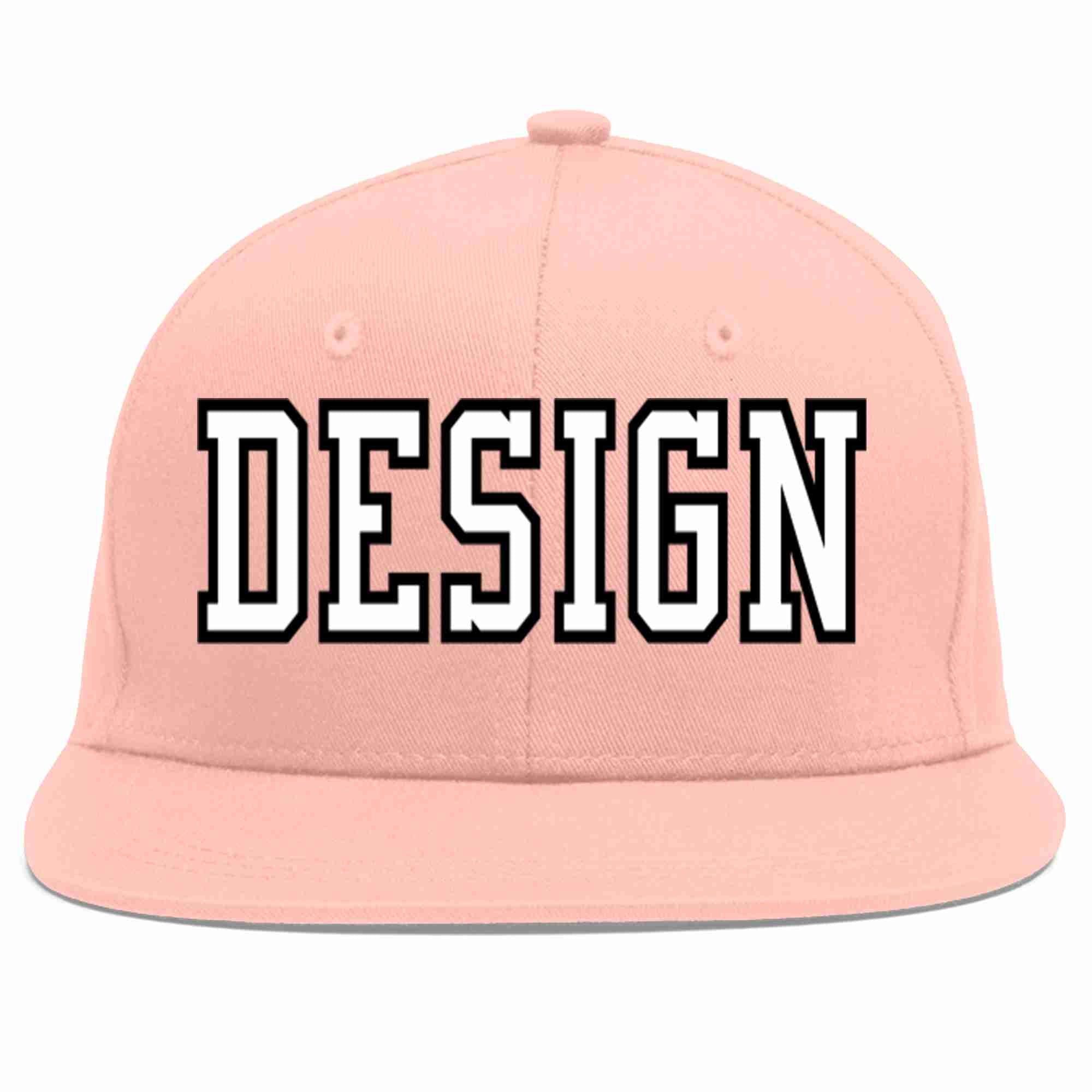 Custom Pink White-Black Flat Eaves Sport Baseball Cap Design for Men/Women/Youth