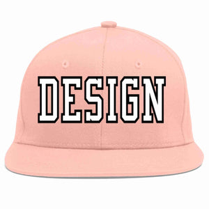 Conception personnalisée de casquette de baseball de sport à avant-toit plat rose blanc-noir pour hommes/femmes/jeunes