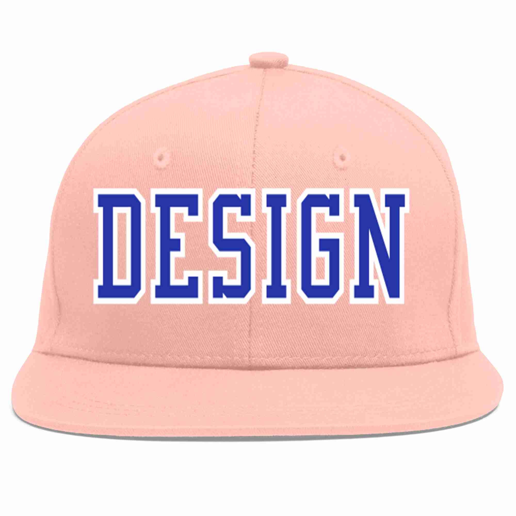 Custom Pink Royal-White Flat Eaves Sport Baseball Cap Design for Men/Women/Youth