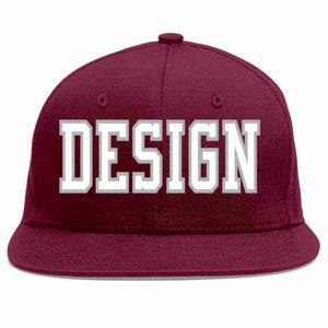 Custom Crimson White-Gray Flat Eaves Sport Baseball Cap Design for Men/Women/Youth