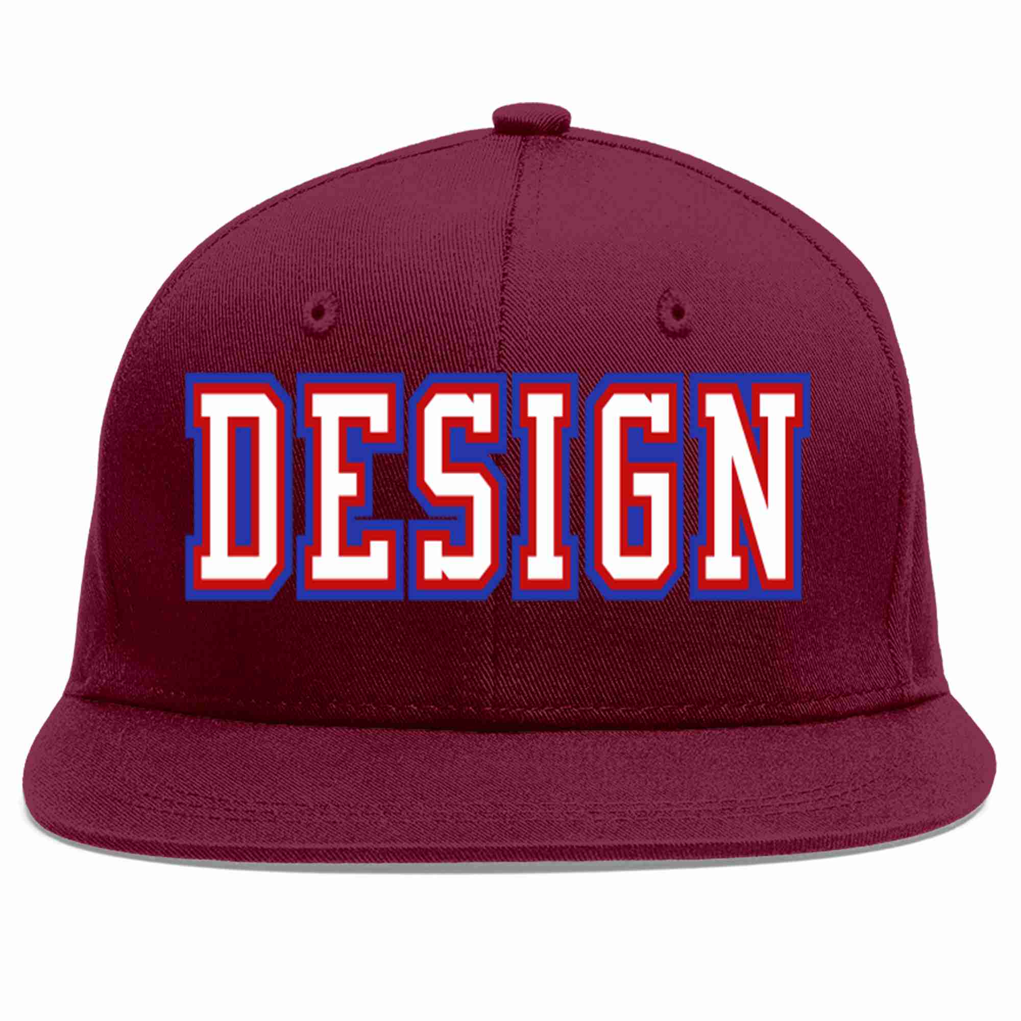 Custom Crimson White-Red Flat Eaves Sport Baseball Cap Design for Men/Women/Youth