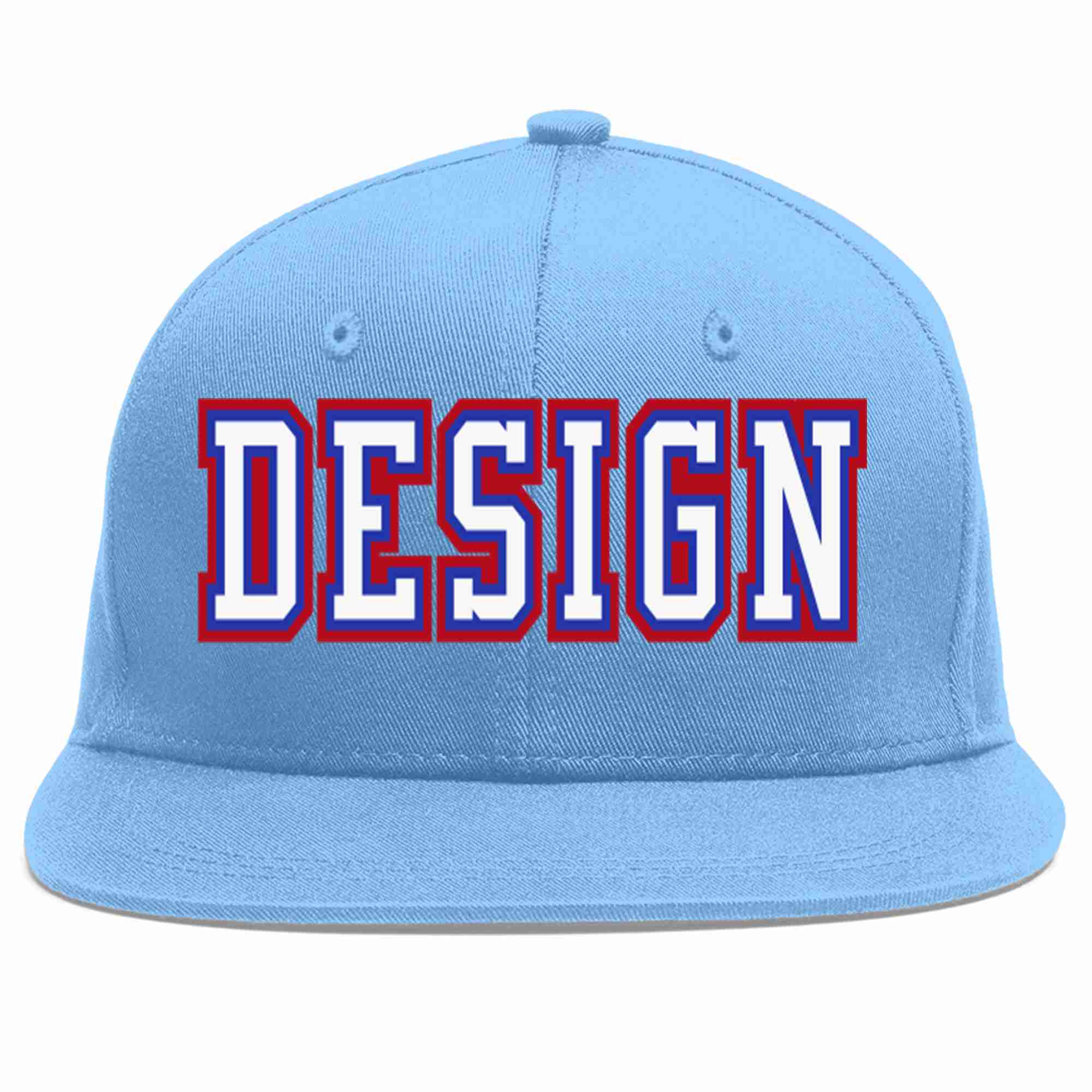 Casquette de baseball de sport personnalisée bleu clair blanc-royal, conception pour hommes/femmes/jeunes