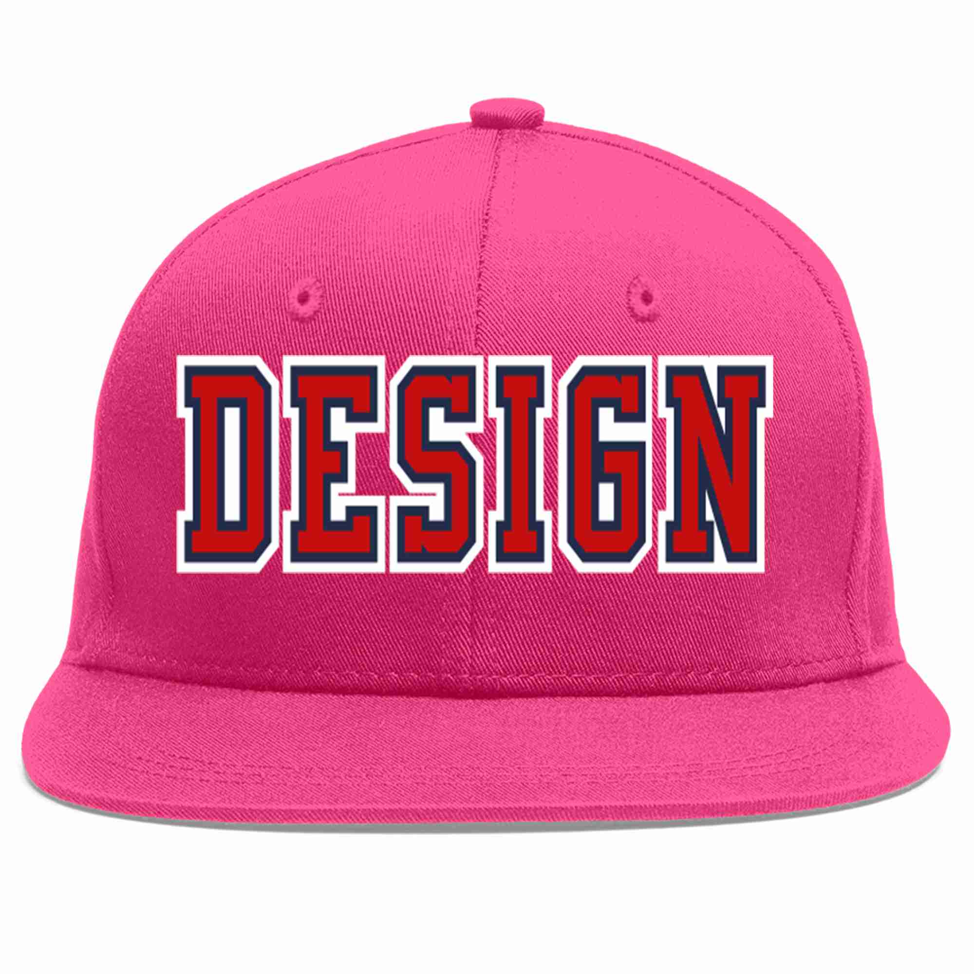 Custom Rose Red Red-Navy Flat Eaves Sport Baseball Cap Design for Men/Women/Youth