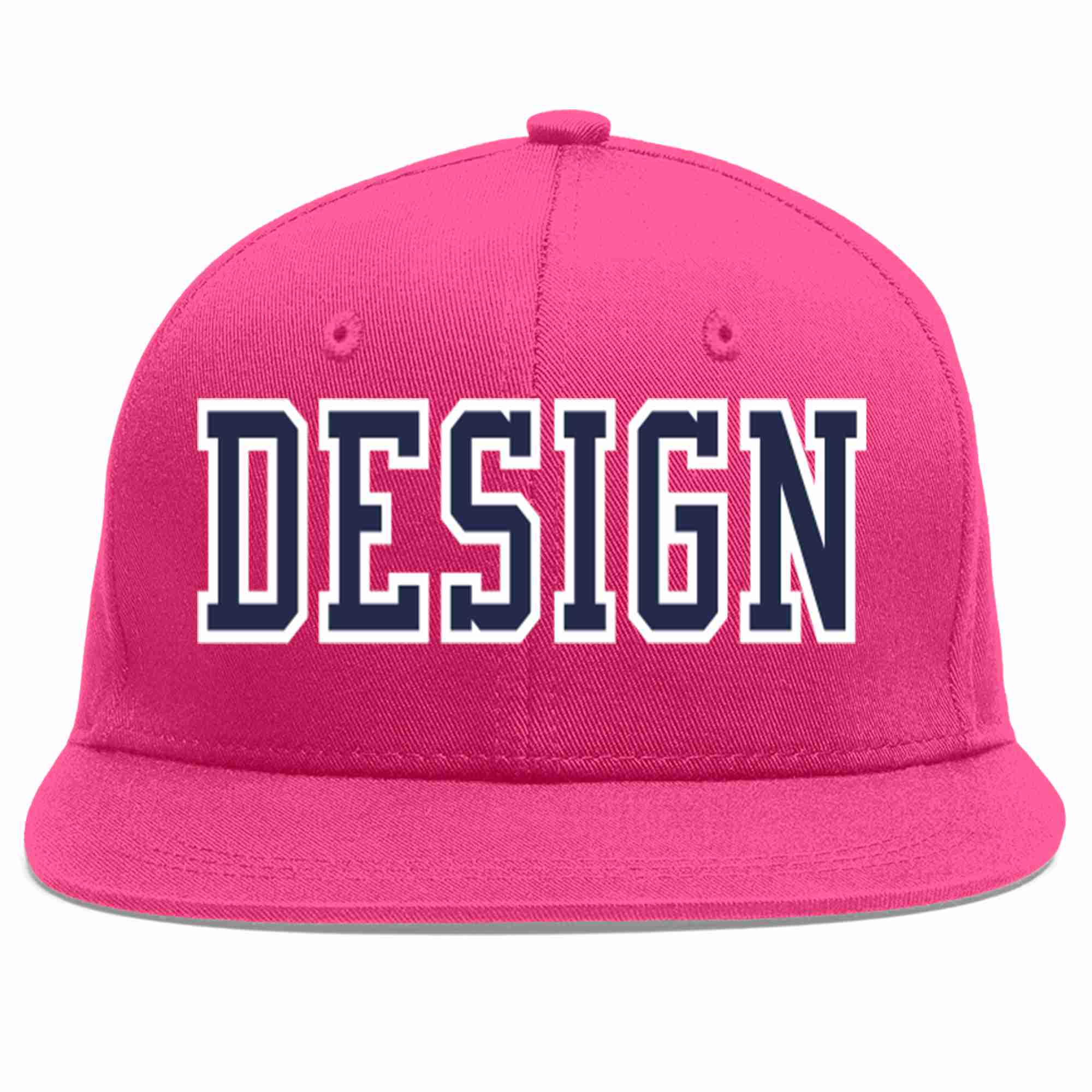 Custom Rose Red Navy-White Flat Eaves Sport Baseball Cap Design for Men/Women/Youth