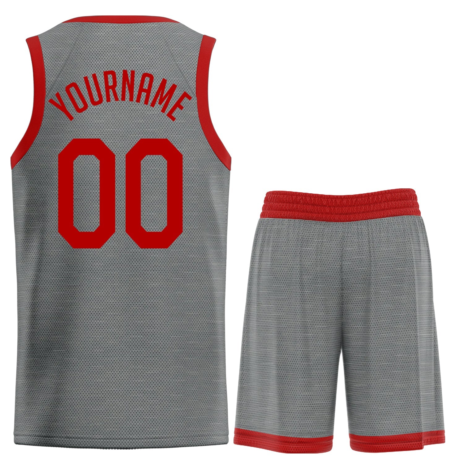 Custom Gray Red Classic Sets Basketball Jersey