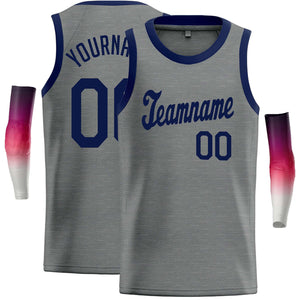 Custom Dark Gray Navy Classic Tops Casual Basketball Jersey