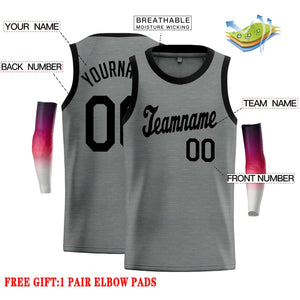 Custom Dark Gray Black Classic Tops Casual Basketball Jersey