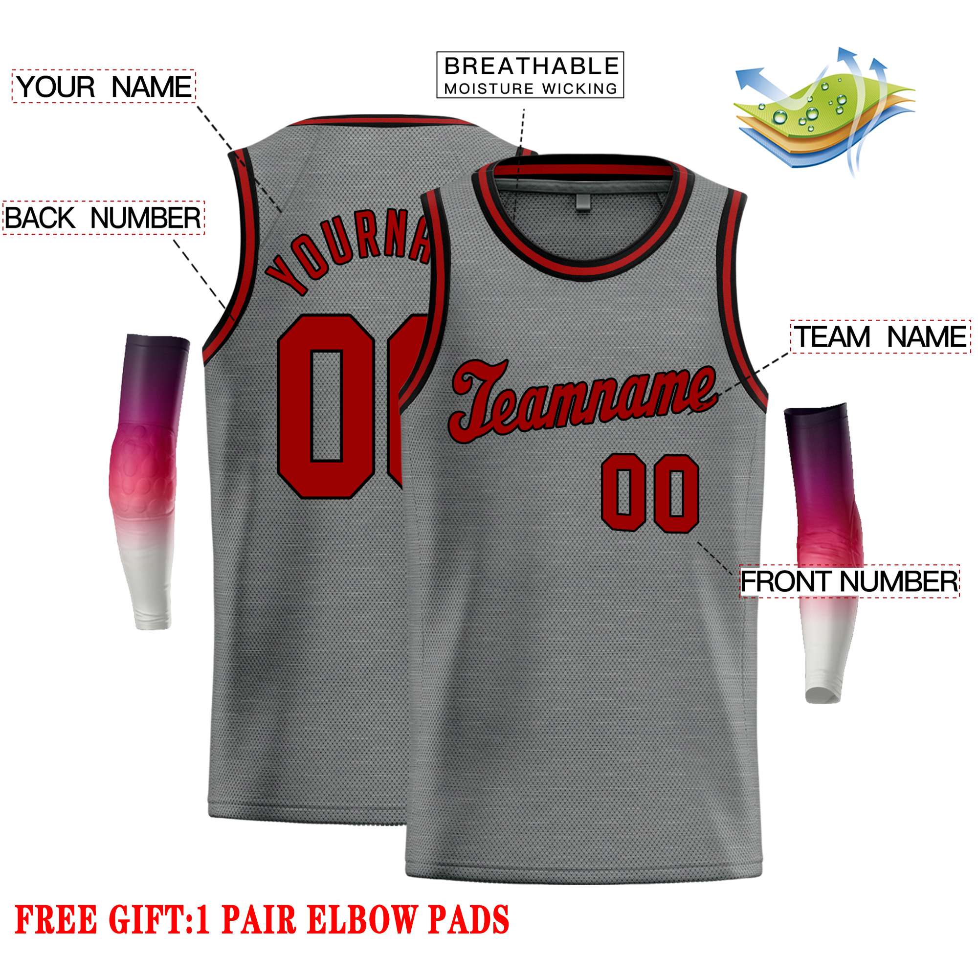 Custom Dark Gray Maroon Classic Tops Casual Basketball Jersey