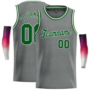 Custom Dark Gray Green Classic Tops Casual Basketball Jersey