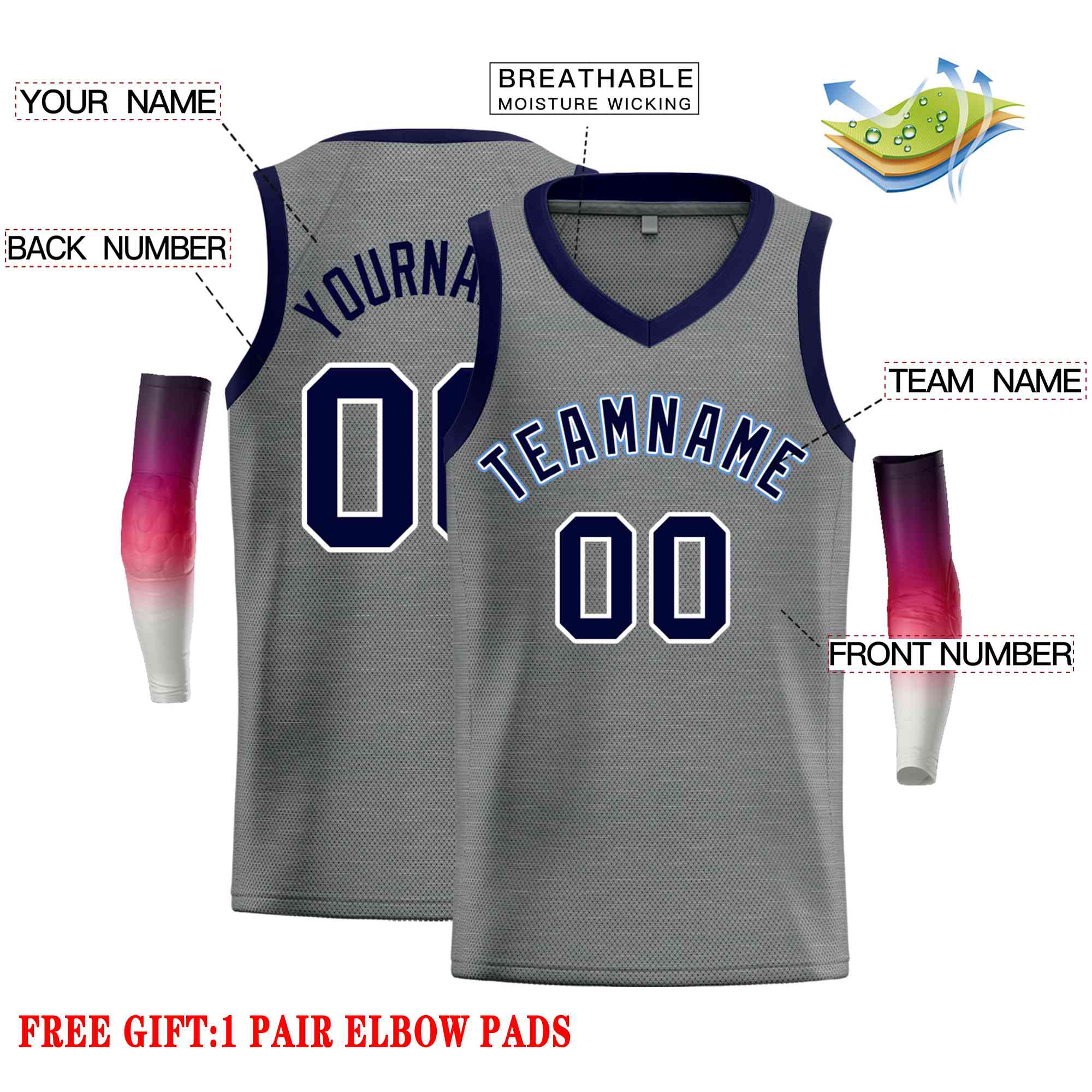 Custom Dark Gray Navv-Powder Blue Classic Tops Men Casual Basketball Jersey