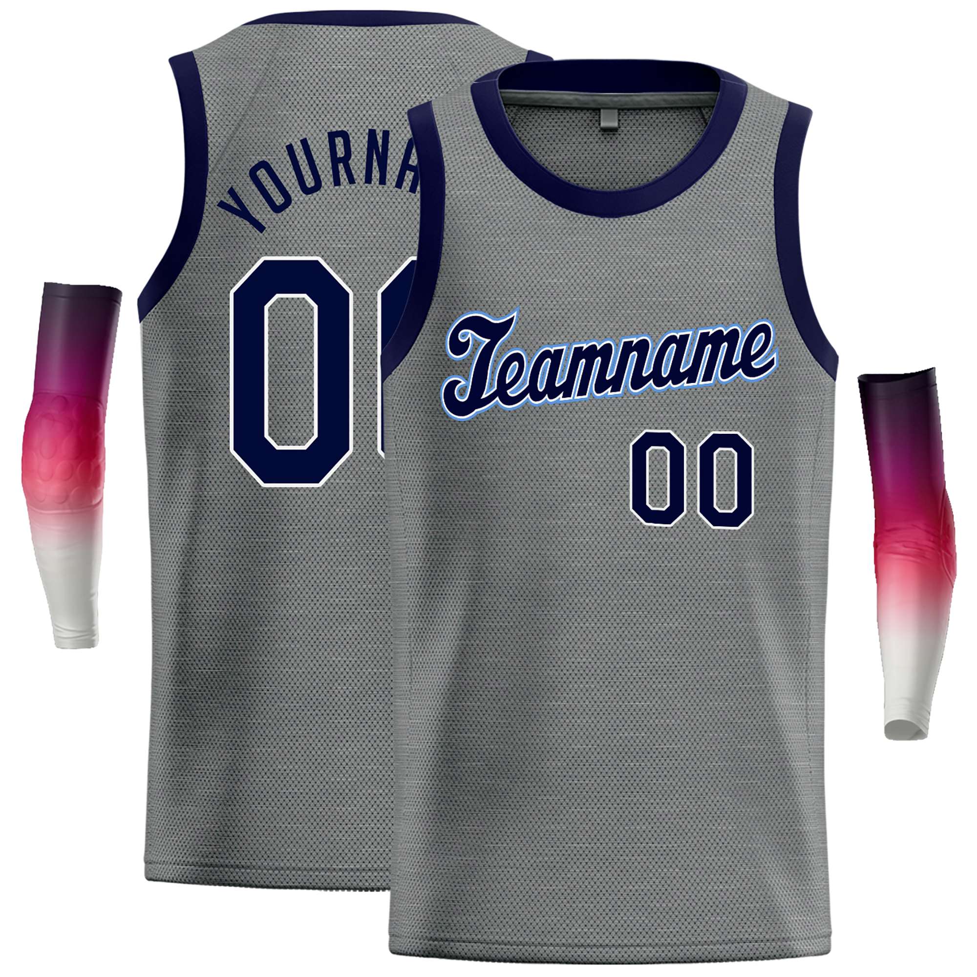 Custom Dark Gray Navy-White Classic Tops Casual Basketball Jersey