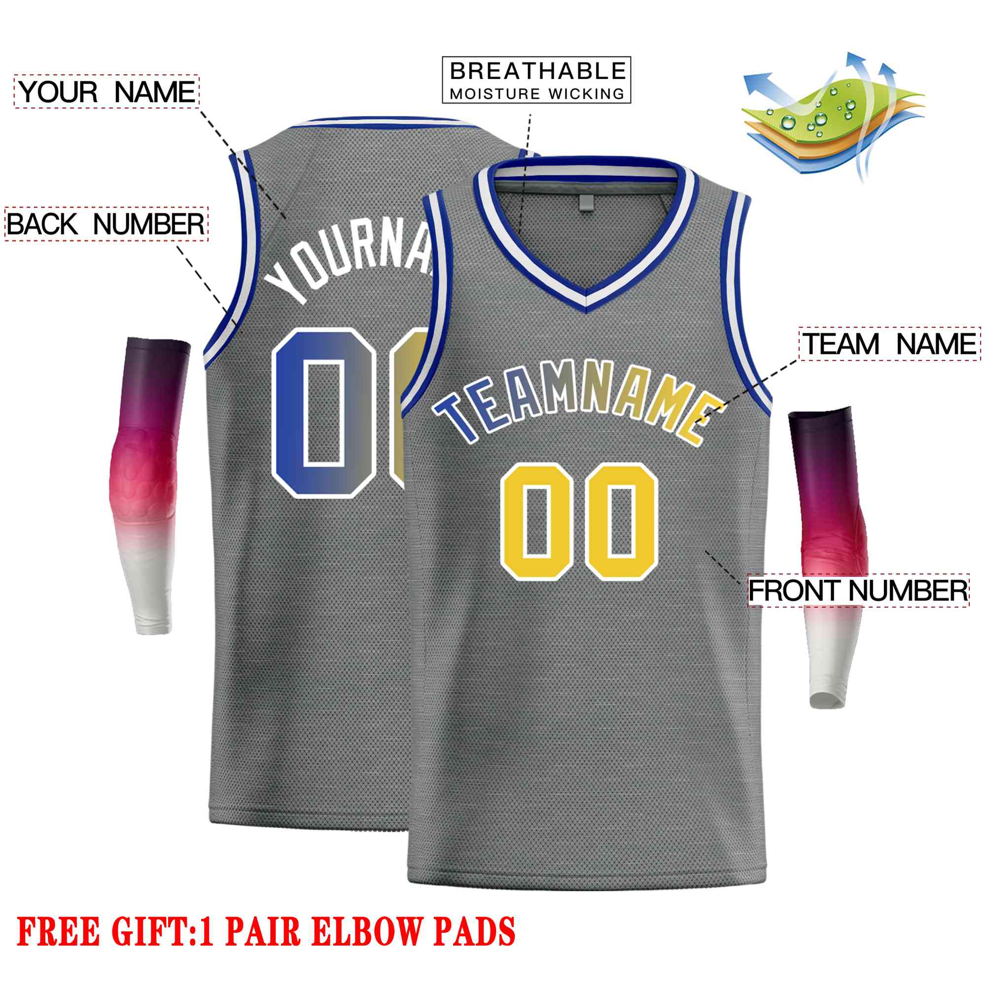 Custom Dark Gray Royal-White Classic Tops Men Casual Basketball Jersey