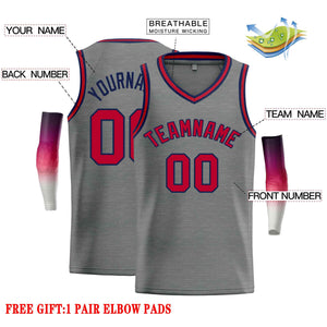 Custom Dark Gray Maroon-Navv Classic Tops Men Casual Basketball Jersey