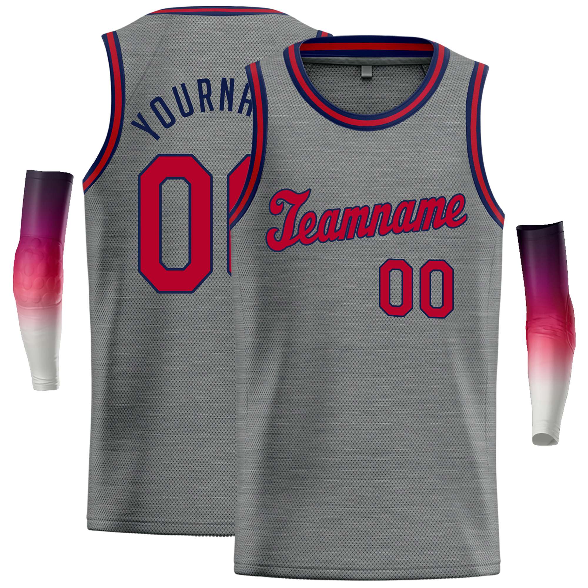 Custom Dark Gray Maroon-Navy Classic Tops Casual Basketball Jersey