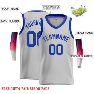 Custom Gray Royal-Classic Tops Men Casual Basketball Jersey