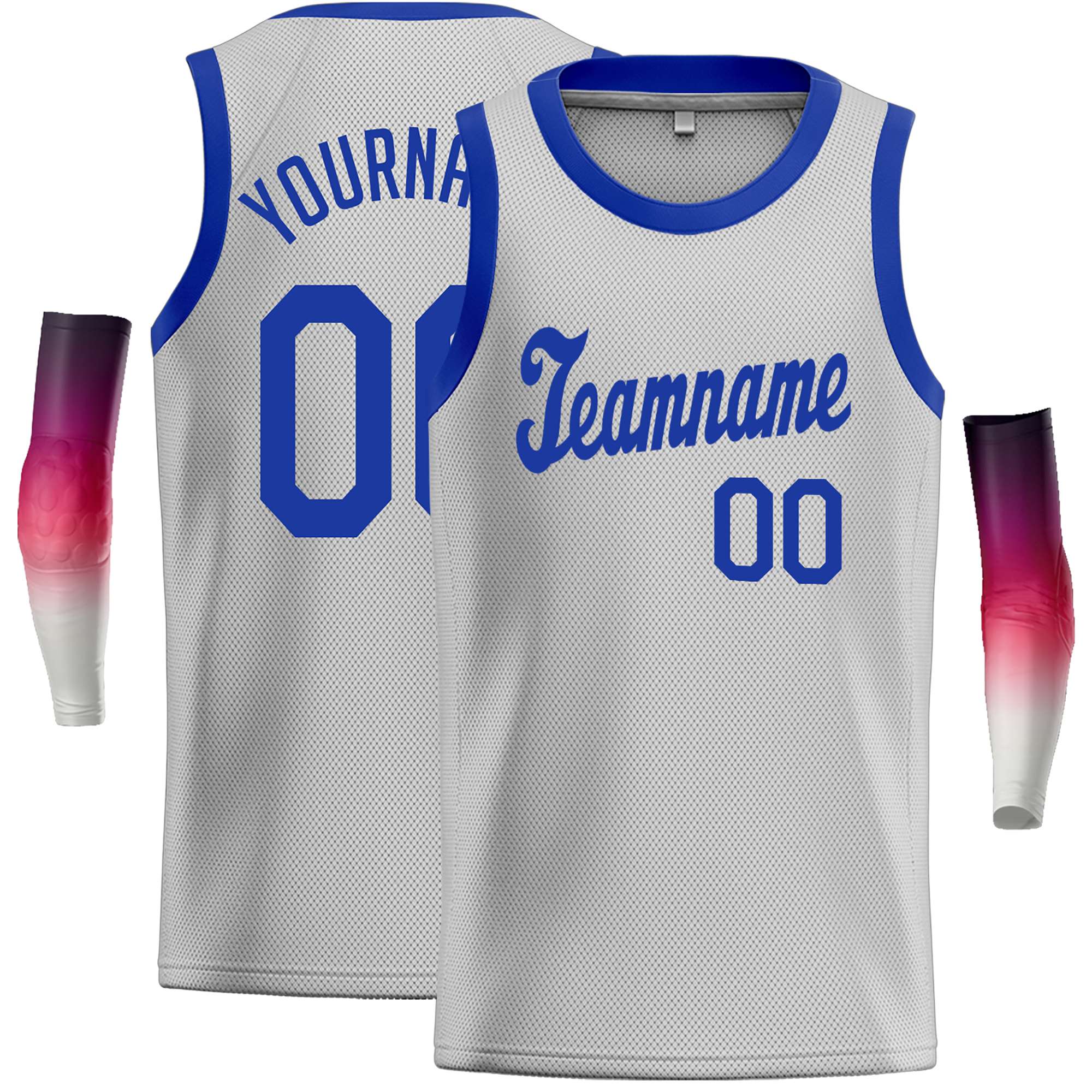 Custom Gray Royal Classic Tops Casual Basketball Jersey