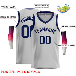 Custom Gray Navv-Classic Tops Men Casual Basketball Jersey