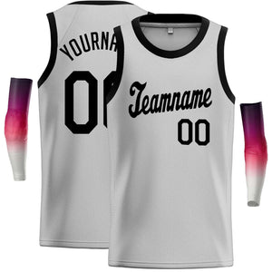 Maillot de basket-ball décontracté, personnalisé, gris, noir, classique, hauts