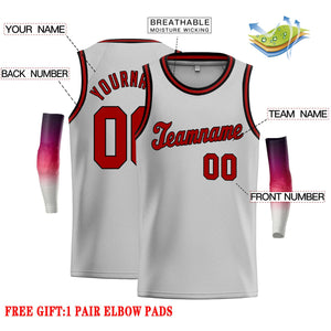 Custom Gray Maroon-Black Classic Tops Casual Basketball Jersey